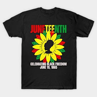 Juneteenth Celebrating Black Freedom 1865 Sunflower T-Shirt